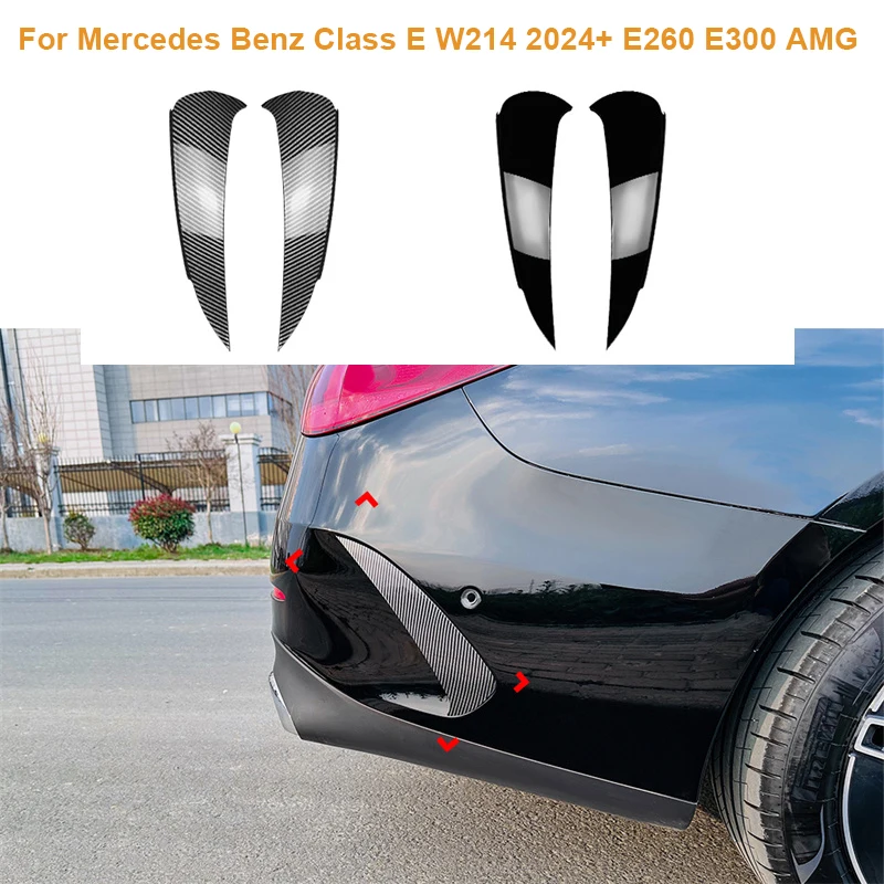 

Glossy black Car Rear Bumper Spoiler Air Vent Cover Trim Guard protector For Mercedes Benz Class E W214 2024+ E260 E300 AMG