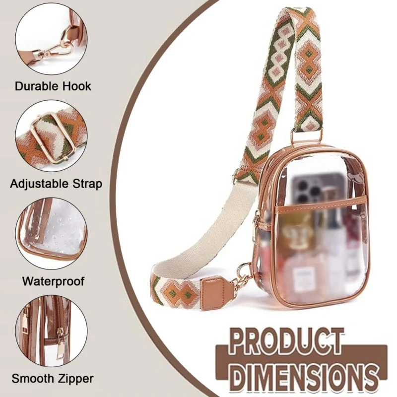 Transparent Fanny Pack Crossbody Purse for Women High Quality Thickening-Water-Resistant, Stain Resistant Chest Bag