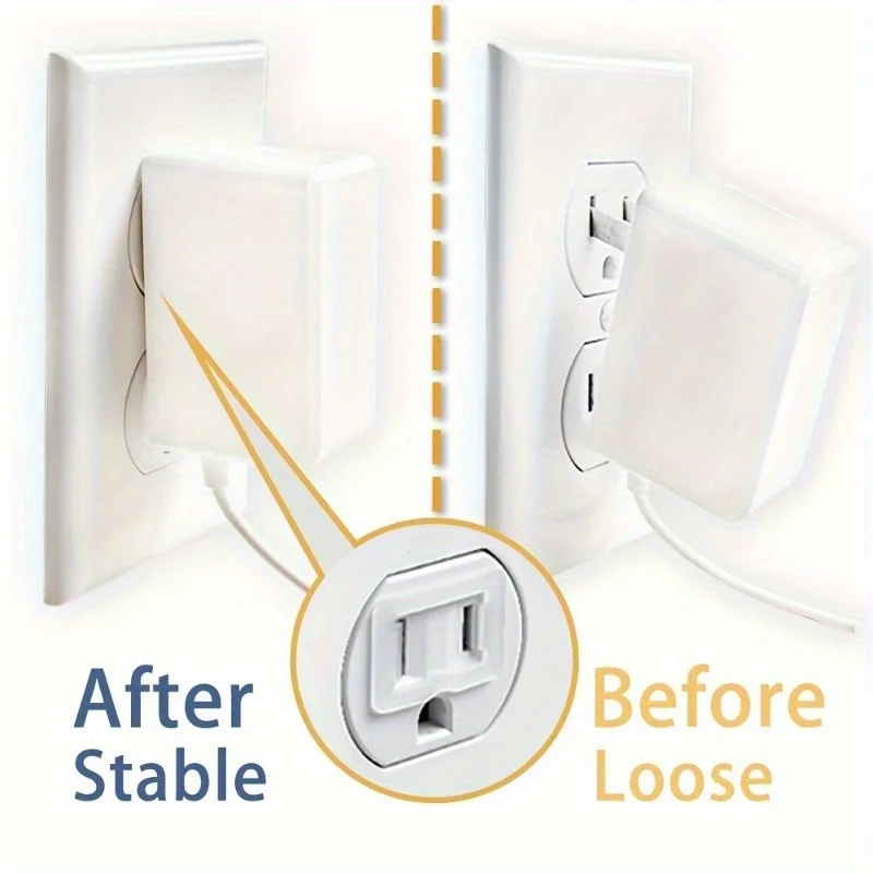 12pcs socket stabilizer: fix loose plugs, made of flame-retardant PC material, to prevent power outages and drops