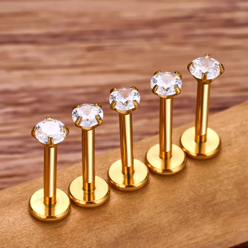 G23 Titanium ASTMF136 2/4PC Piercing Labret Lip Internal thread Nasal Stud earrings For Women Body Jewelry piercing jewelry body piercing jewelry body jewelry ear piercing jewelry body piercing earrings