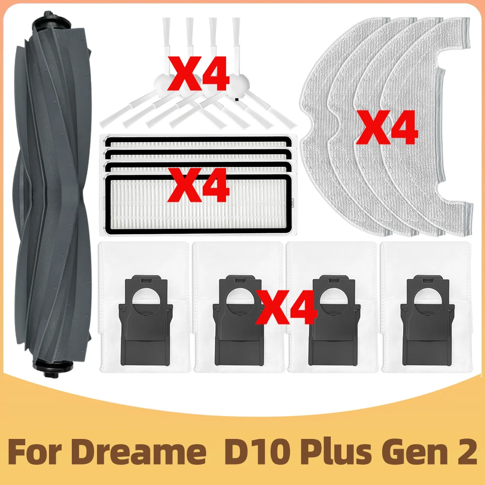 Kit Manutenzione Per Dreame D10 Plus Gen 2 – Spazzola Principale, 2 Laterali, 2 Filtri, 2 Salviette E 2 Sacchetti Polvere