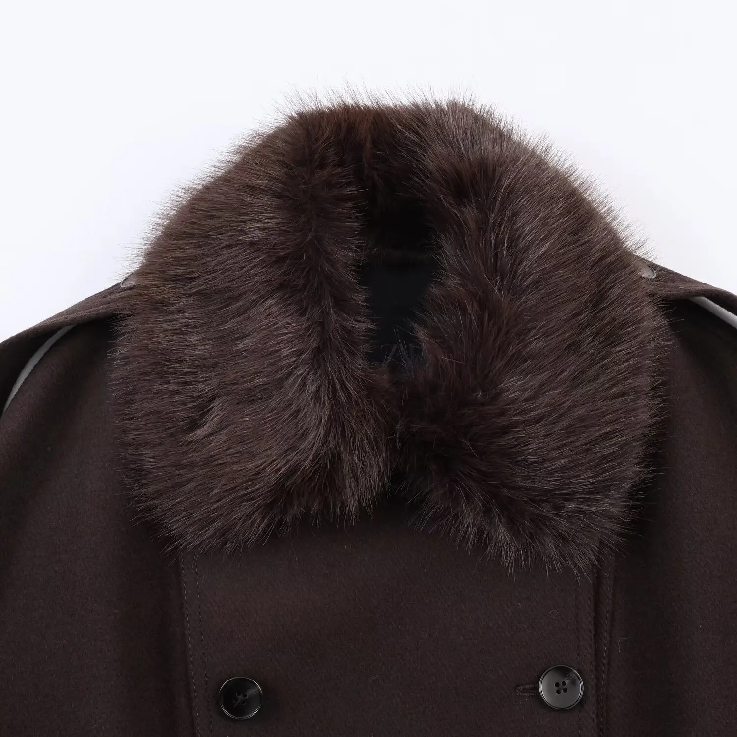 Faux Fur Collar Winter Coat Women Double Breasted Jacket Women's Thick Warm Long Sleeve Jacket for Women Casual New Outerwear