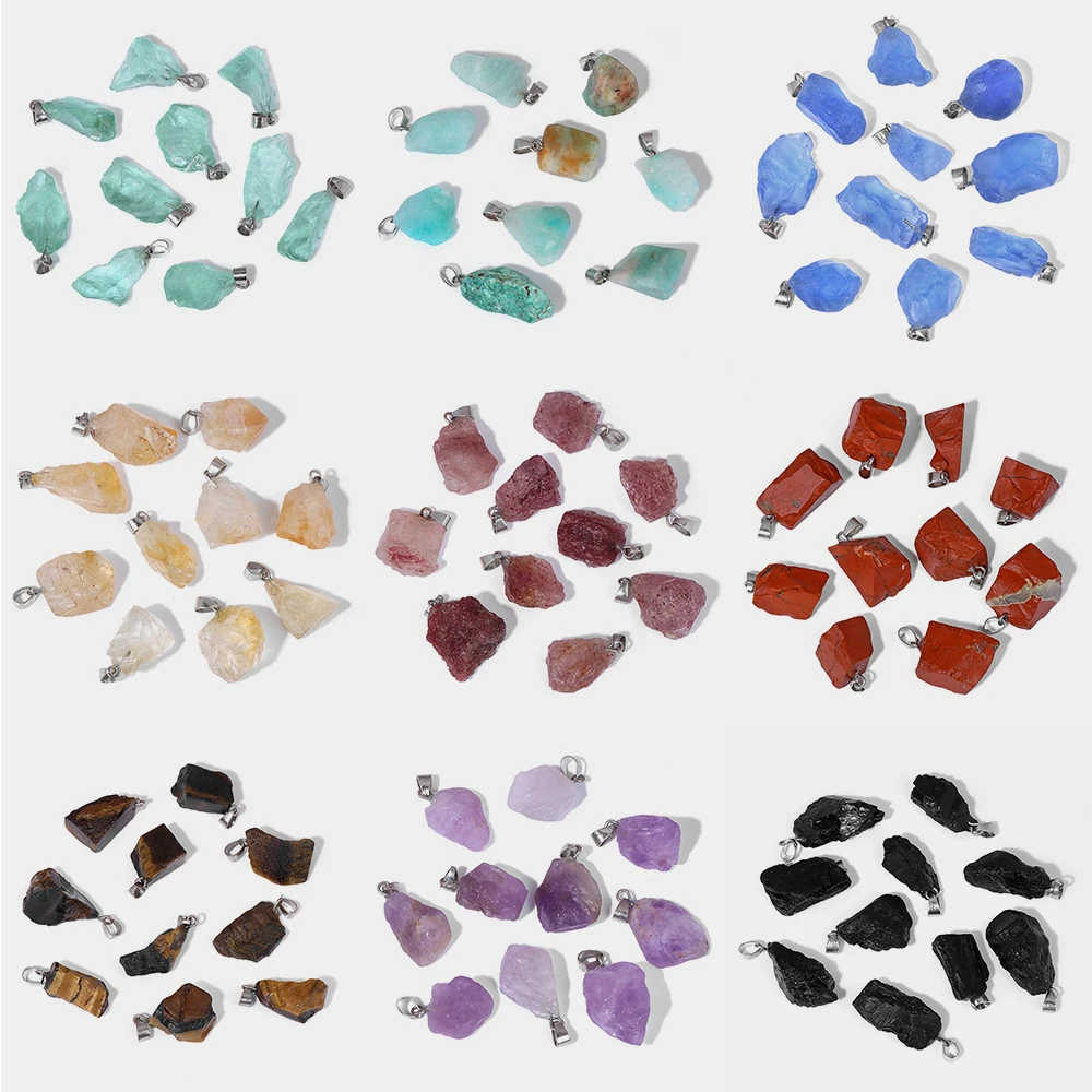 

Natural Raw stone Pendant Rough Mineral Quartzs Crystals Agat Gems Pendants Fit Diy Necklace Earrings Accessori Costume Jewelry