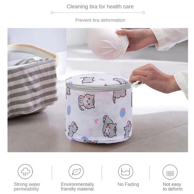 Laundry Bag Dirty Clothes Wash Mesh Bag Clothing Care Protection Washing Net Filter Bra Underware Cat Laundry Pouch With Zipper 6