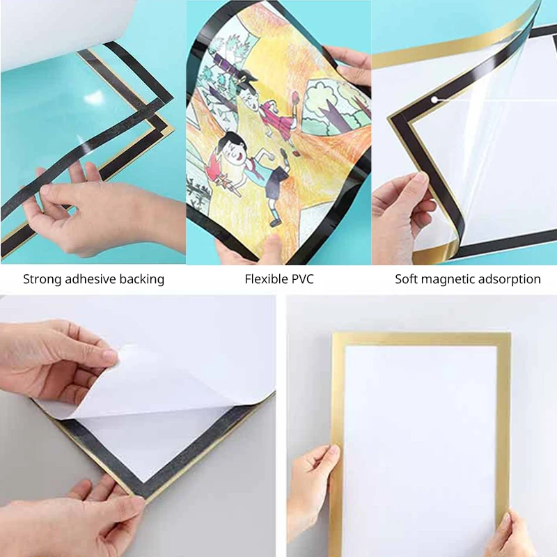Description Picture 6 of itemMagnetic Picture Frame Diamond Art Frames 8K A4 A3 Poster Certificates Photo Display Rack Poster Holder Protective Film Decor