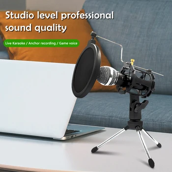 마이크 3.5mm 유선 홈 스테레오 데스크탑 삼각대 MIC PC 유튜브 비디오 채팅 게임 팟 캐스팅 녹음 회의