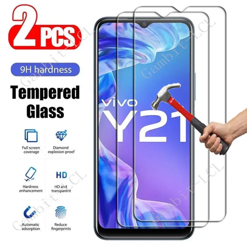 2 шт. для Vivo V23e 4G 5G X60 X60t X70 X70t Y10 Y12A Y12s 2021 Y21 Y21s Y31 Y32 Y33s Y3s Защитная пленка для экрана из закаленного стекла