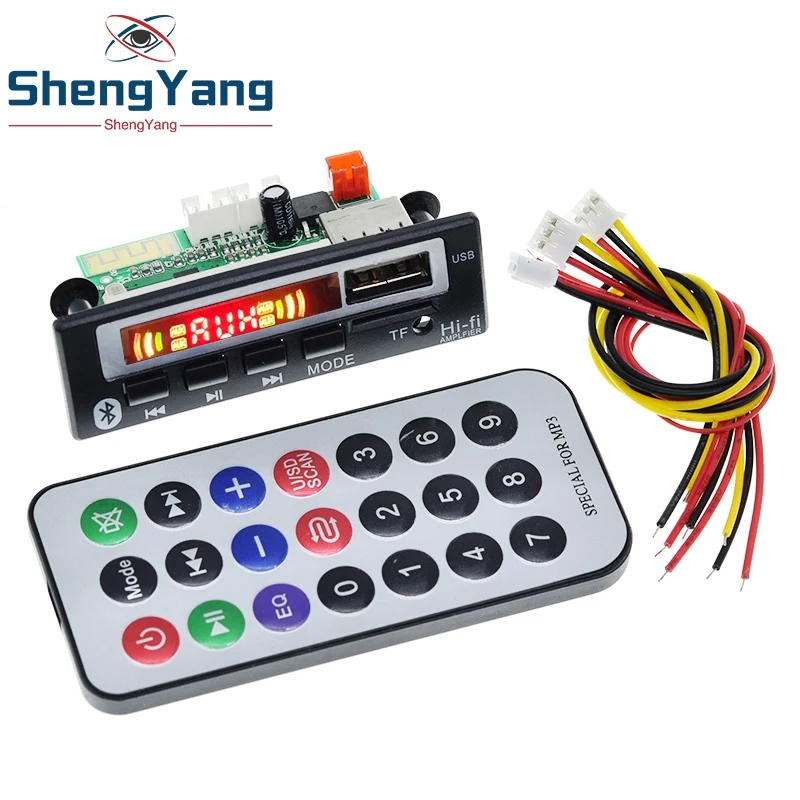 Tzt auto audio usb tf fm radio modul drahtloses bluetooth 5v 12v mp3 wma decoder board mp3 player mit fernbedienung für auto