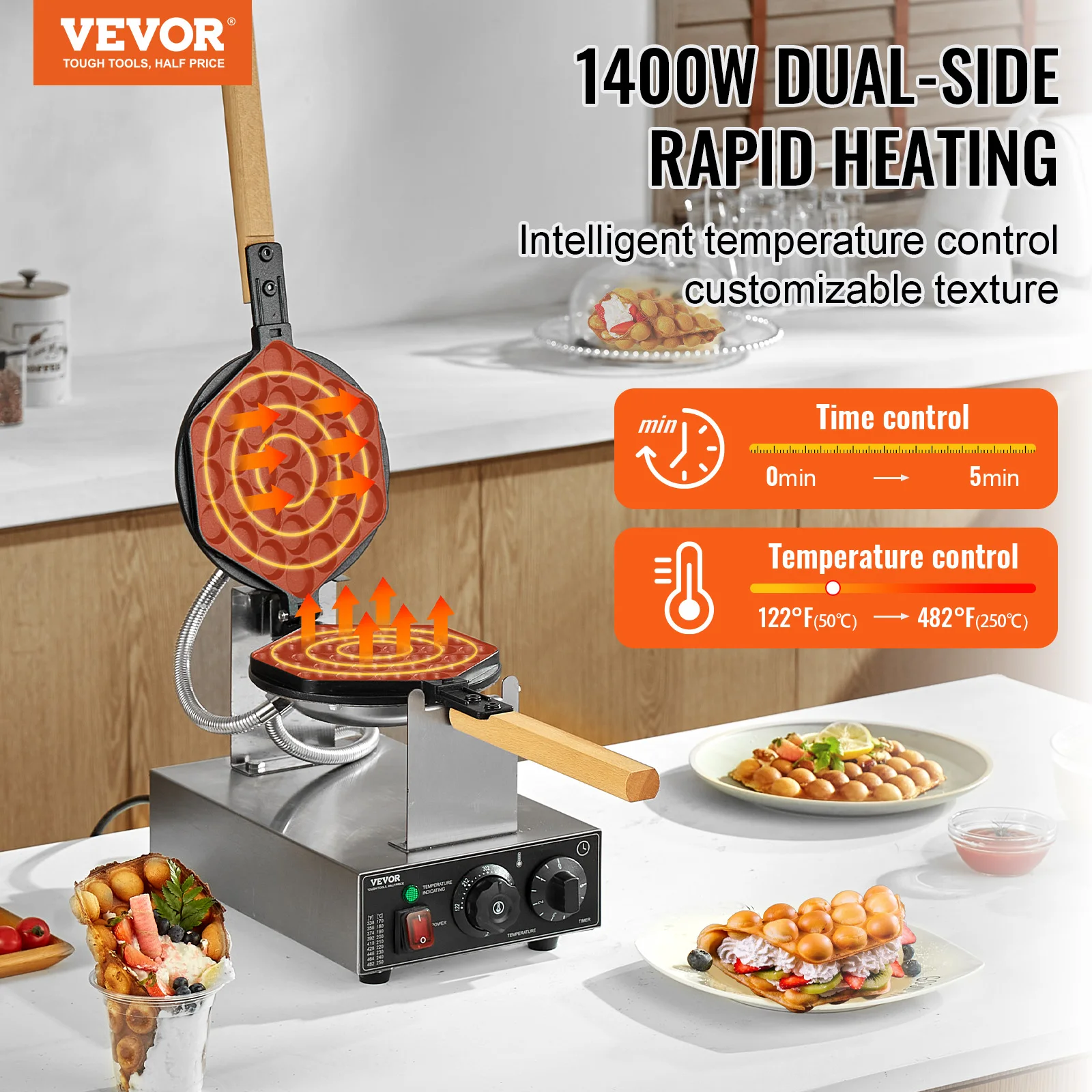 ズーム ZOOM サンダル デニム Mサイズ wafflish waffle Amazon.com: VEVOR Commercial Bubble Waffle Maker, 1400W Egg
