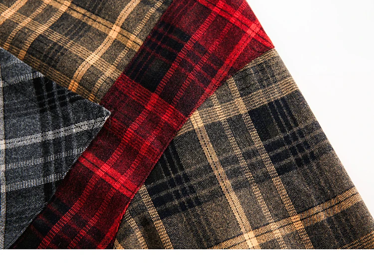 Patchwork Plaid Flannel Shirt Sdb2e8f70ecac4879b823e8cacd669078j