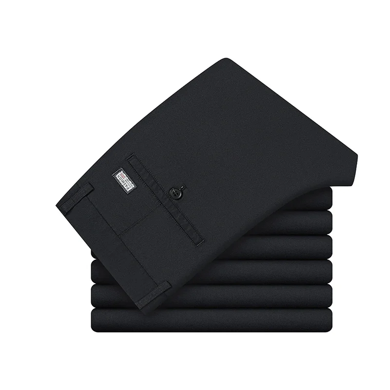 thumbnail image 1 of Pantalones casuales finos de algodón de corte regular para hombre, pantalones caqui elásticos de moda para negocios, ropa para hombre, primavera y verano de 2024, 1 of 4