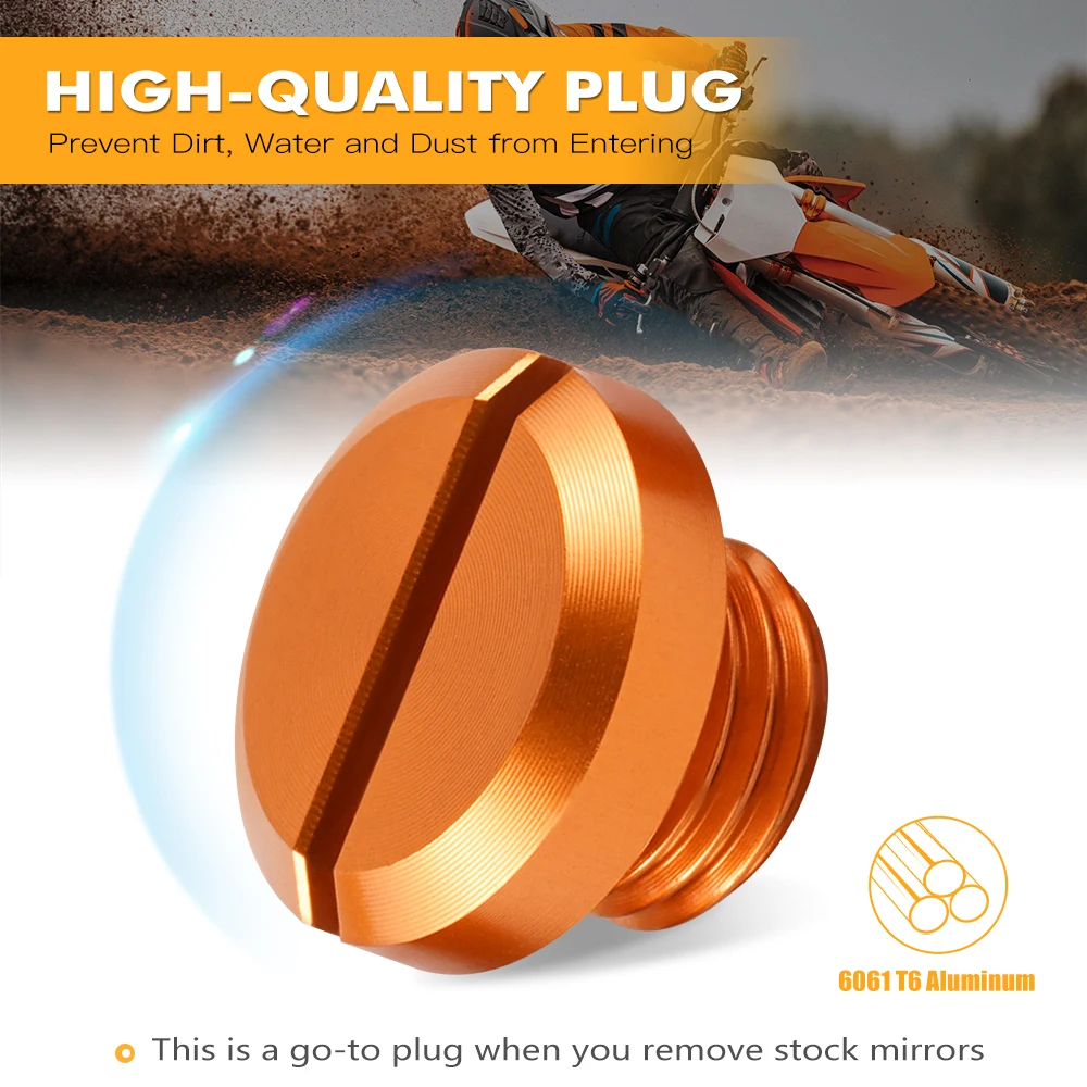 Side Mirror Hole Plugs For KTM Duke 125 200 390 250 690 790 Duke 990 SMT 1290 Super Adventure 1290 SuperDuke GT/R
