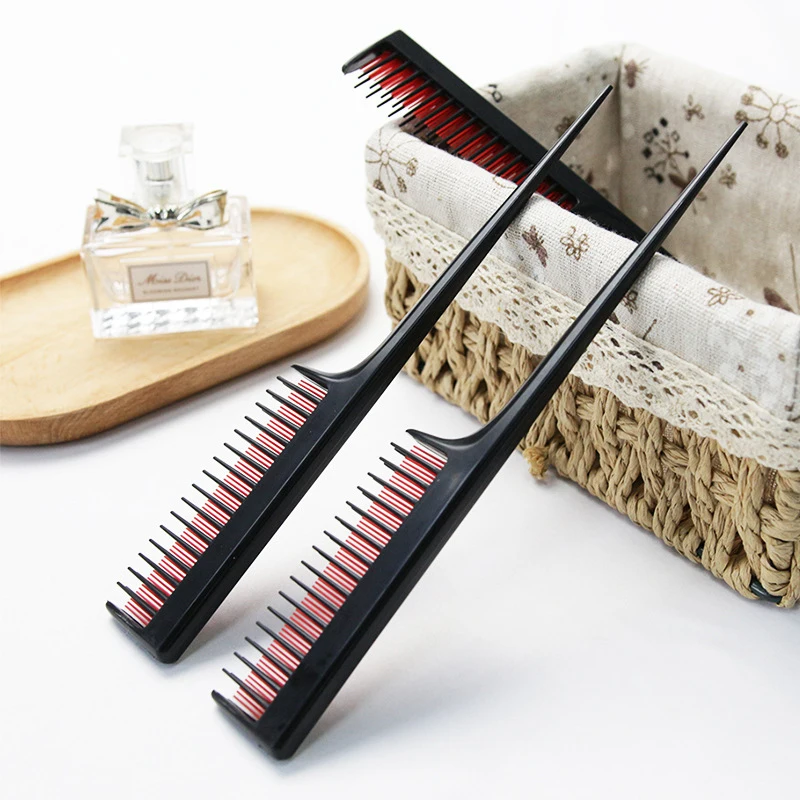 Anti-static Portable Comb Three Rows of Teeth Teasing Comb Exfoliating Brush for Real Hair Wigs 1pc hair comb,hair styling tool,hair styling comb