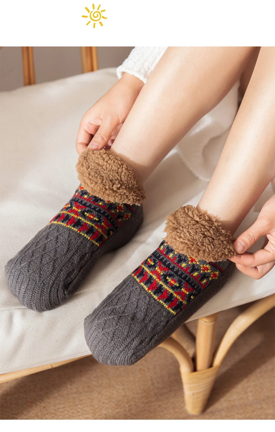 Herbst Winter Boden Socken Hause Warme Frauen Männer Socken Schnee Socken Schlaf Teppich Socken Hausschuhe Socken Männer Nicht-slip yoga Socken 2024 – Detail 12