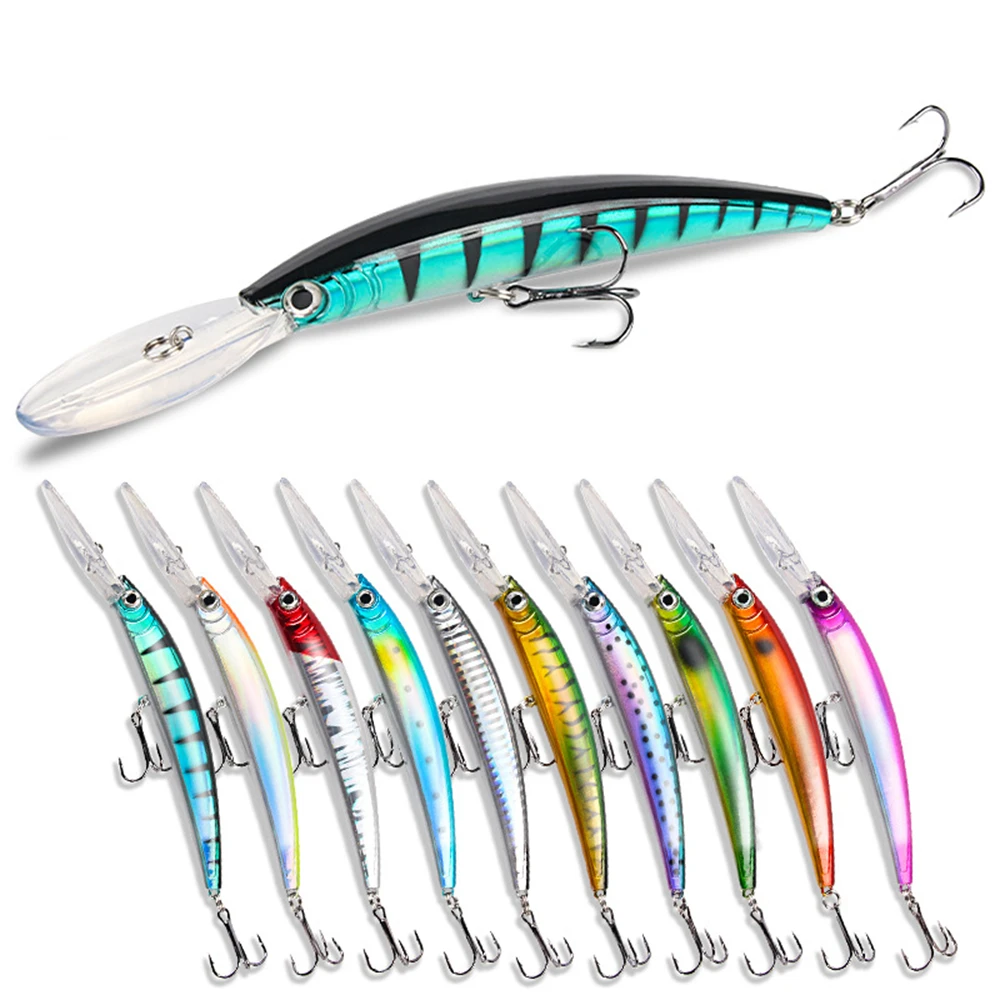 Long Tongue Minnow Fishing Lure Bass Trolling Flaher Artificial Hard Bait 17.5Cm 16G Crankbait Wobblers Per Trolling Jerkbait