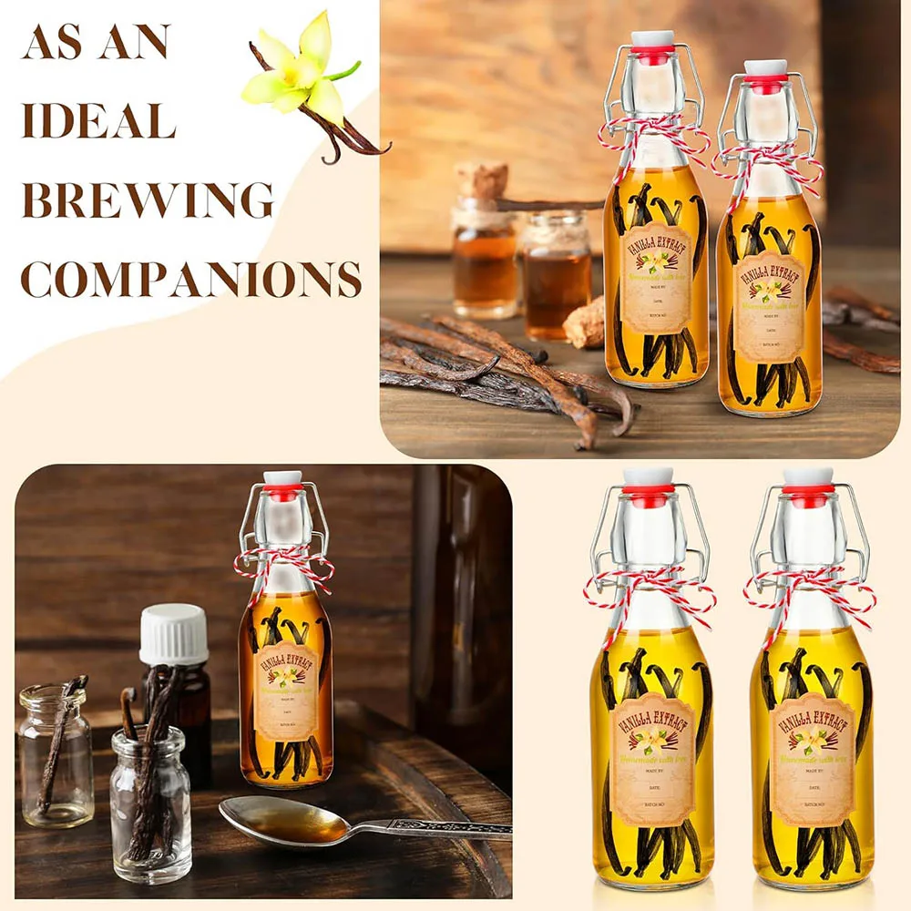 Swing Top Glass Bottles For Vanilla Extract Homemadeoz Beer Bottles with Caps for Home Beer Kombucha Soda Fermentation Supply 6