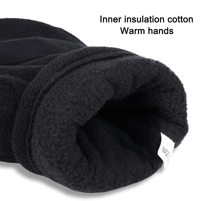 Windproof Convertible Flip Top Gloves Winter Warm Mittens Half Finger Gloves with Flap Cover For Man Women Kids Children 6