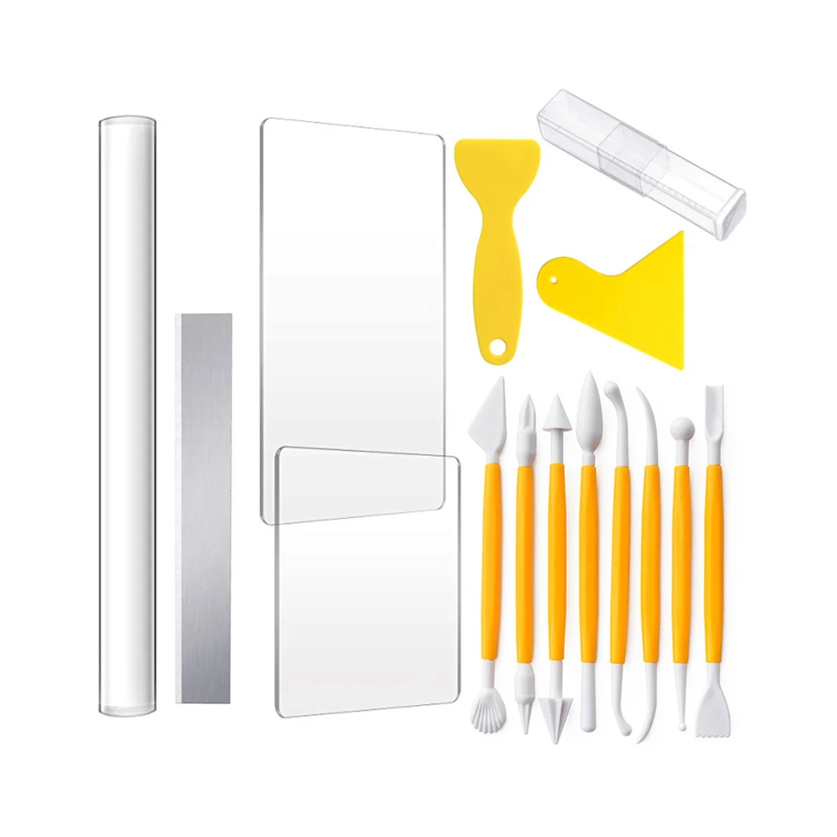 

Набор инструментов для керамики из 15 предметов, лезвие ножа для резьбы из каменной пластичной глины, акриловая твердая палочка, глина «сделай сам», доска для натирания