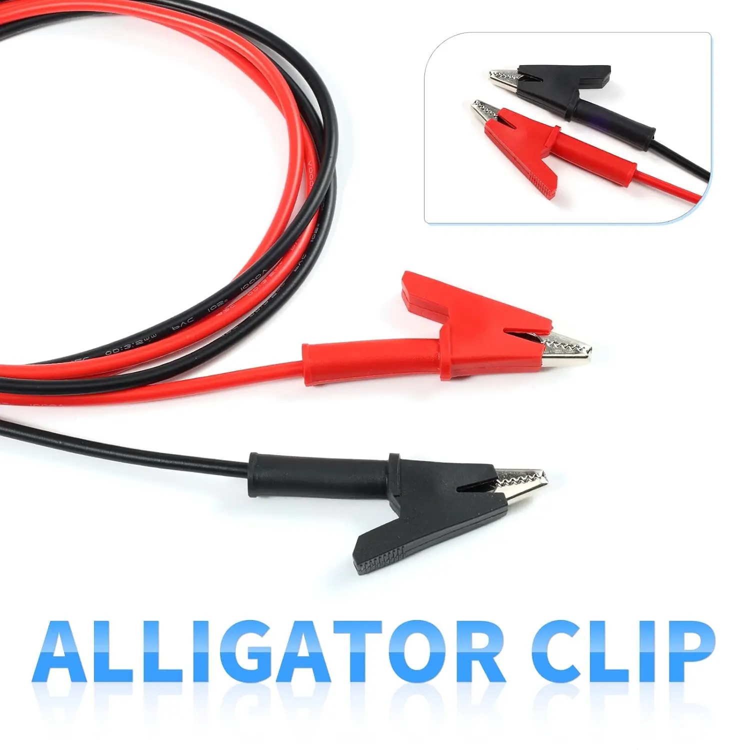 Double-Ended Alligator Clip Leads 2PCS 1000V for Electrical Testing Test Leads Alligator Clips Jumper Wires