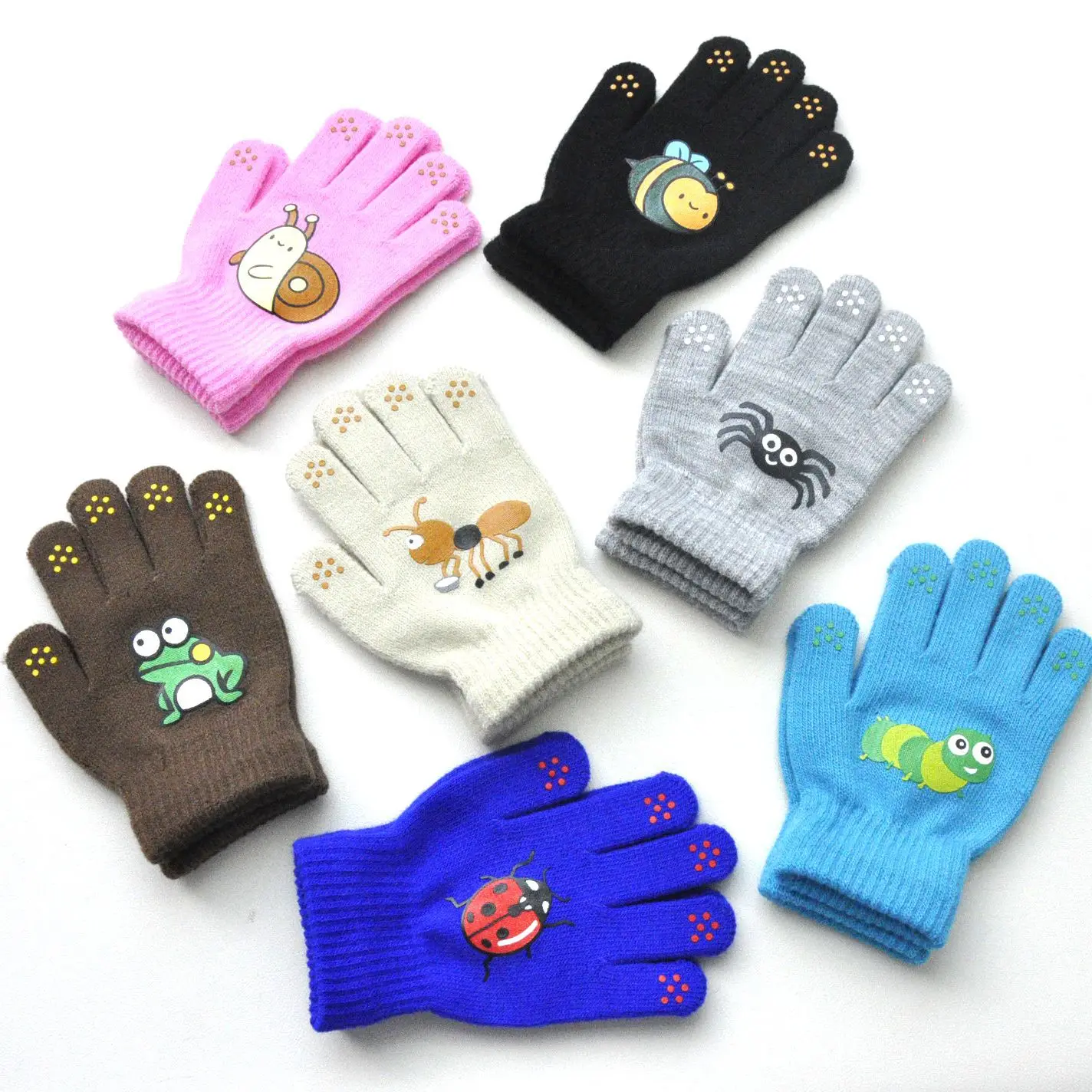 Children Knitted Gloves Mittens For 5-12Y Baby Students Winter Outdoor Cycling Skiing
