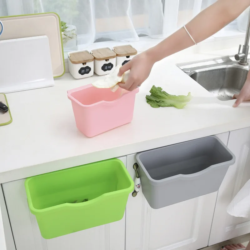 

Wall Mounted Waste Bin, Hanging Trash Bin for Kitchens Cabinet Door, Kitchen Garbage Cans, Counter Bins
