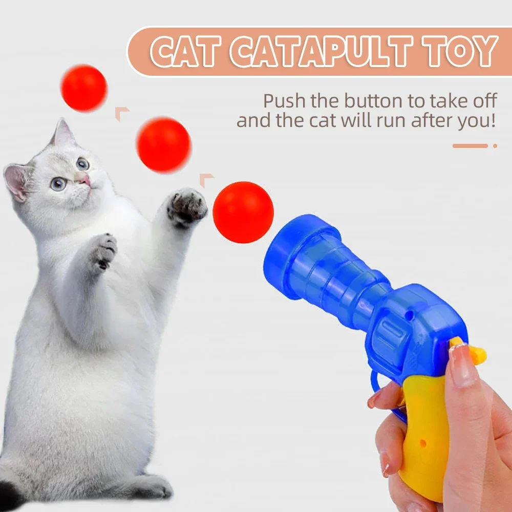 Creative Kittens Mini Pompoms Games Stretch Plush Ball Toys Interactive Launch Training Cat Toys Cat Supplies Pet Accessories