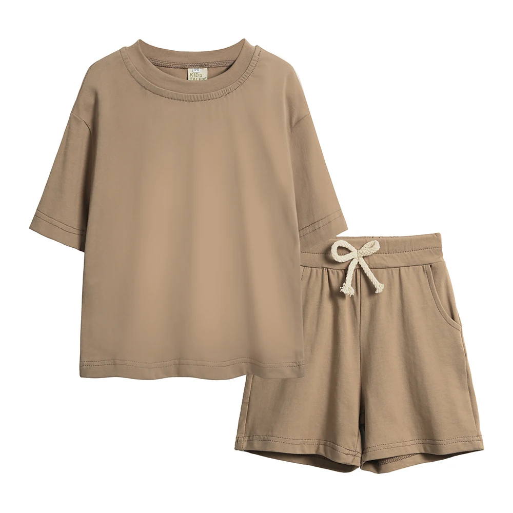 Kids Clothing Set Novelty Summer Baby Boy Sport Outfits Solid Top T-Shirt+Shorts 2 Pcs
