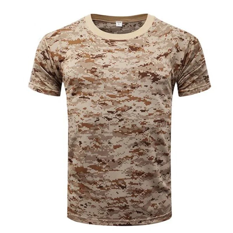 Uomo Mimetico T-Shirt Manica Corta Militare Pesca Caccia - Foto 9