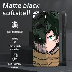 Deku My Hero Academia Shockproof Soft Black Phone Case for Poco M5 (Black10)
