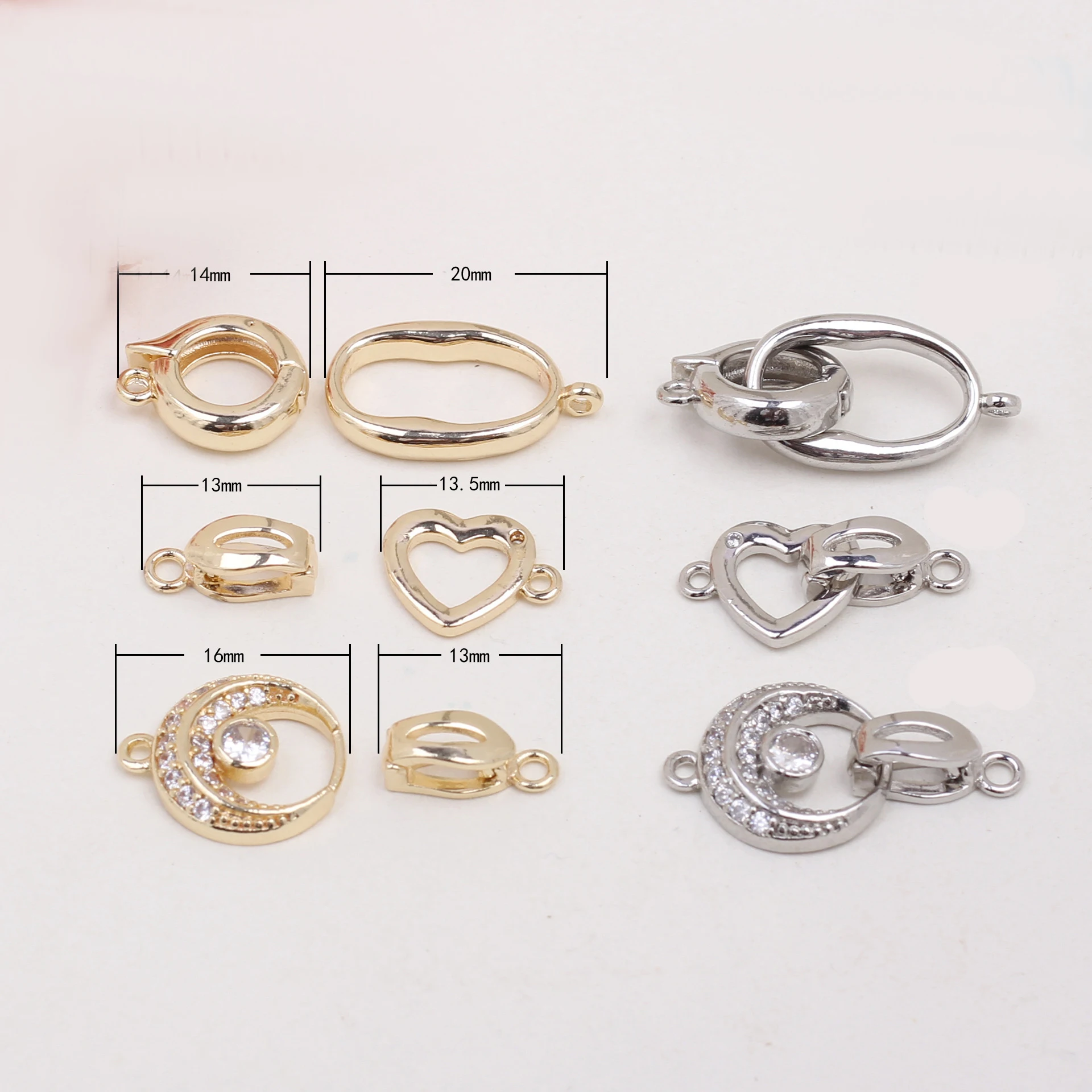 2 Stück 18 Karat vergoldetes Messing Metall Runde Verbinder Verschluss für DIY Armband Halskette Endschnalle Schmuckherstellung Zubehör Zubehör – Detail 1