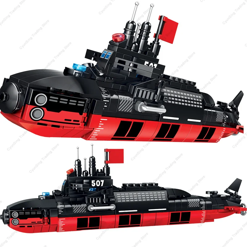 

2023 WWII The Type 094 Strategic Nuclear Submarine Military Soldier Building Blocks Sets World War II Model Dolls Brick Kids Toy
