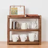 Black Walnut Solid Wood Organizer ， Tea Sets Coffee and Cosmetics Vintage Desktop Storage Box Multi-Functional Wooden Rack 4