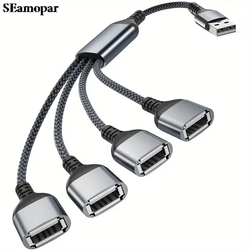 Versatile 4-in-1 USB Splitter Cable - Multi-Port USB Power Adapter & Hub Expansion