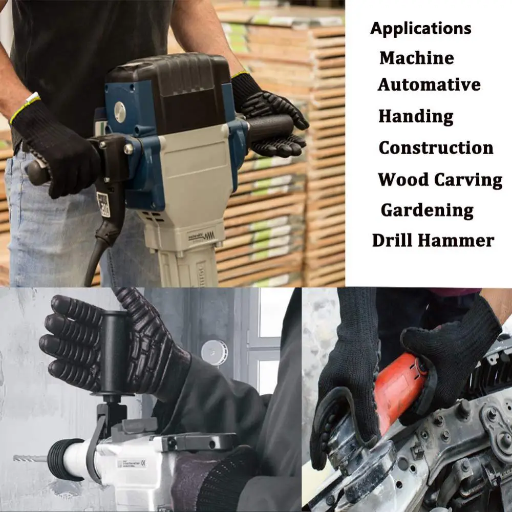 Anti Vibration Shock Resist Absorbing Safety Mechanic Working Protective Gloves Hard-wearing Comfortable To Wear 작업 장갑 5