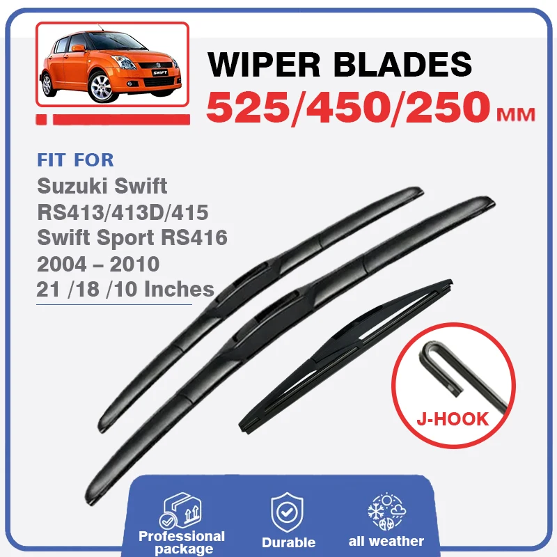 Front Rear Wiper Blades For Suzuki Swift Hatchback RS413 RS413D RS415
