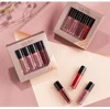 HANDAIYAN Lipstick Gifts Set Sexy 4 Colors Matte Lip Gloss Waterproof Non-stick Cup Natural Lasting Lip Tint Cosmetics Makeup 6