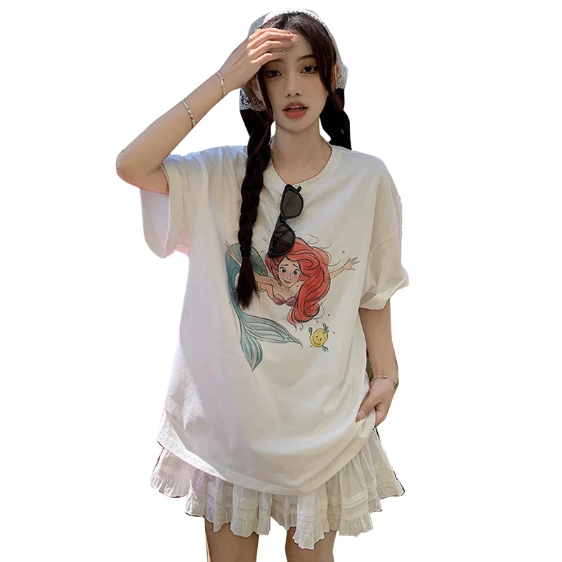 Summer Maternity Nursing Clothes Set Fashion Print T-shirt+lace Belly Skirt Twinset Plus Size Pregnant Woman Cake Skirts Suits