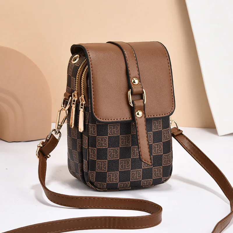 Fashionable Mini Crossbody Phone Bag for Women Lightweight Single Shoulder Bag Small Pouch Magnetic Buckle Opening Vertical S...