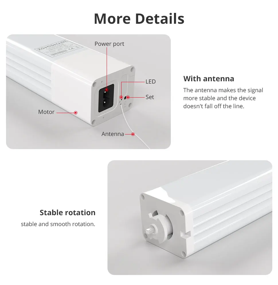 Zigbee WiFi Smart Curtain Motor for ZM87 Electric Curtain Track Sliding Rails Wo