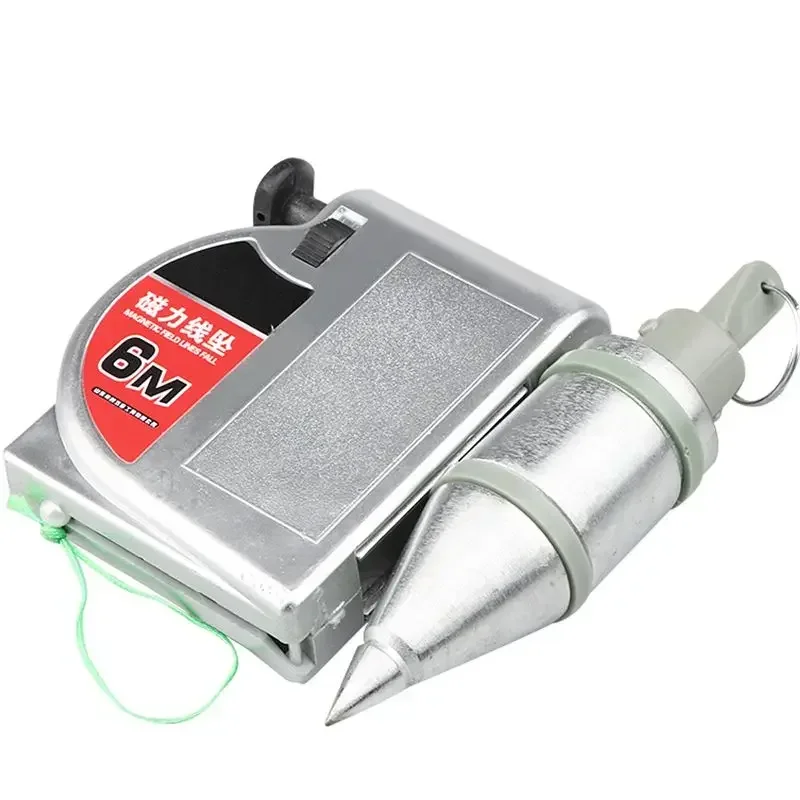 Plumb Bob Plumb Bob Setter, 320g Magnetic Plumb Bobs, 6 Meters Retractable Line Reel With Magnetic Base For Engineering, Construction