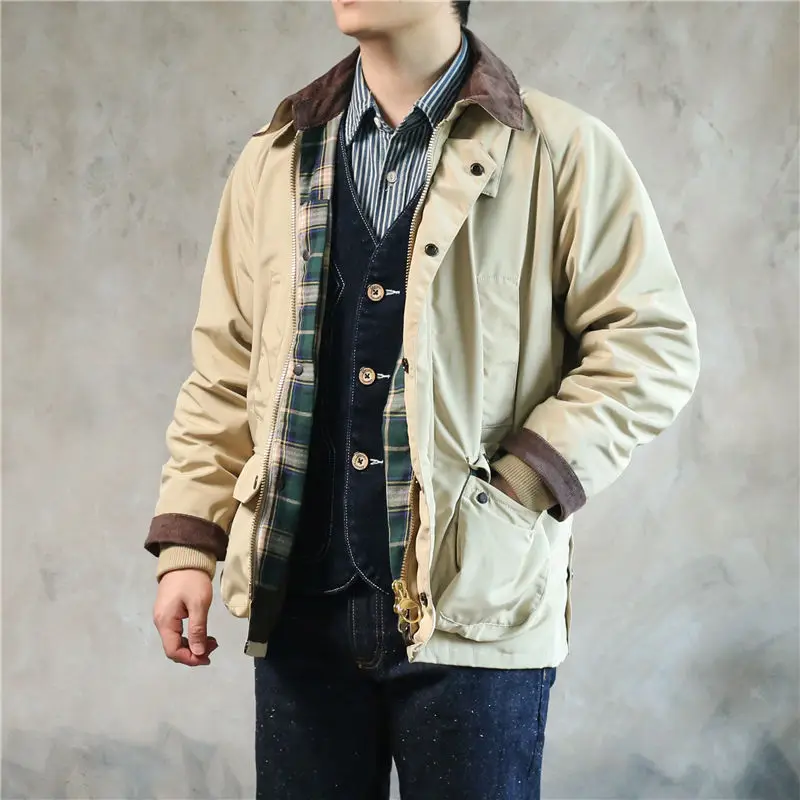 American Oil Wax Hunting Jacket Men Lapel Vintage Amekage Waterproof British Windbreaker Jacket Man Spring Autumn Winter 2025New 4