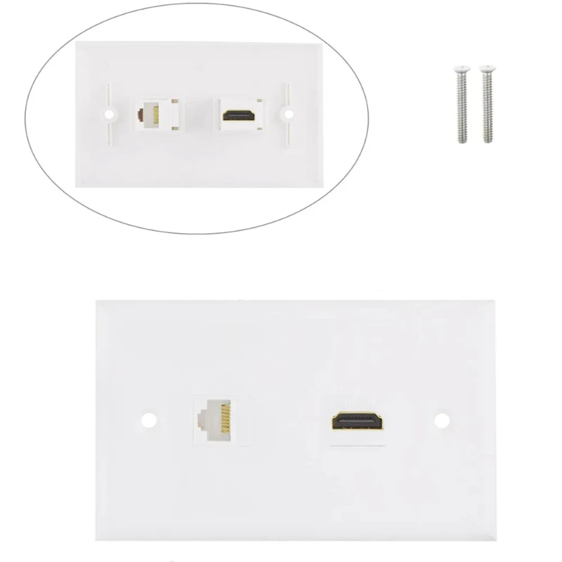 Yy Placa De Pared Ethernet Cat6 Rj45 De 6 Puertos 2xhd | Cuotas Sin Interés