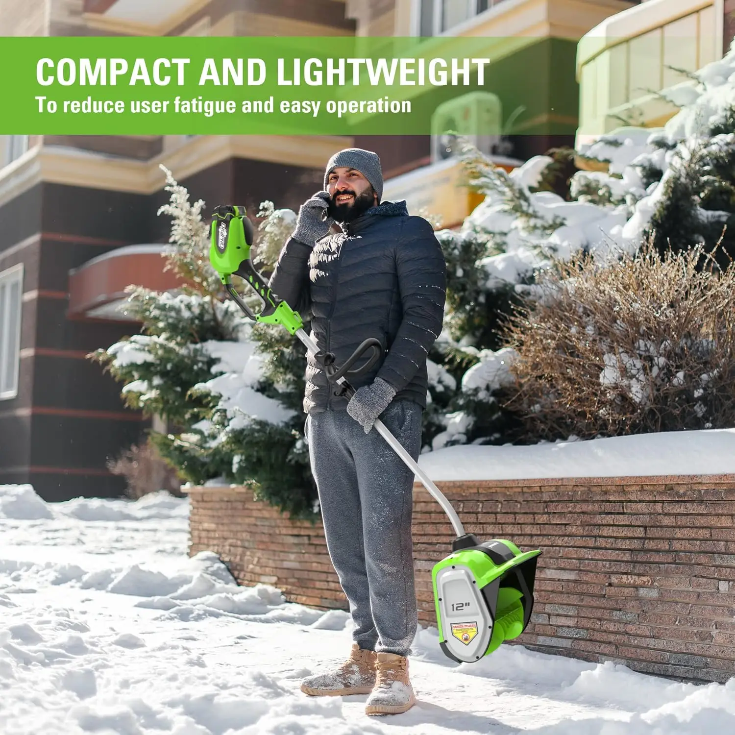 12" Cordless Snow Shovel with Battery & Charger 3
