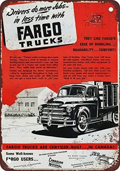 

Fargo Trucks Ретро жестяной знак Ностальгический орнамент, металлический плакат для гаража, арт-деко, бара, кафе, магазина