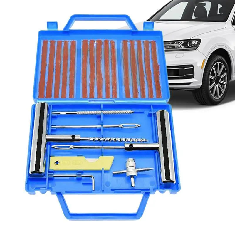 Auto Tire Repair Kit Heavy Duty Tubeless Tire Car Tubeless Flat Tyre Emergency Puncture Plugs Set  Tool Emergency Fix Punctures cycling tubeless tire repair kit for bikes fixes mountain and road punctures bicicleta aluminum alloy bicycle tire repair tool