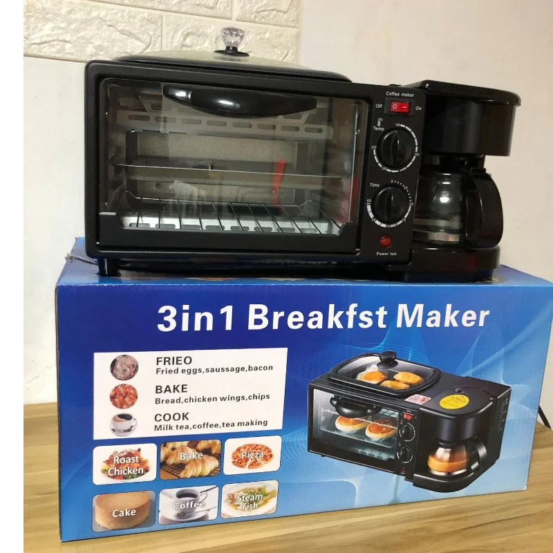 Robomalls 9-Litre 3 in 1 Breakfast Maker with Coffee Maker, Mini
