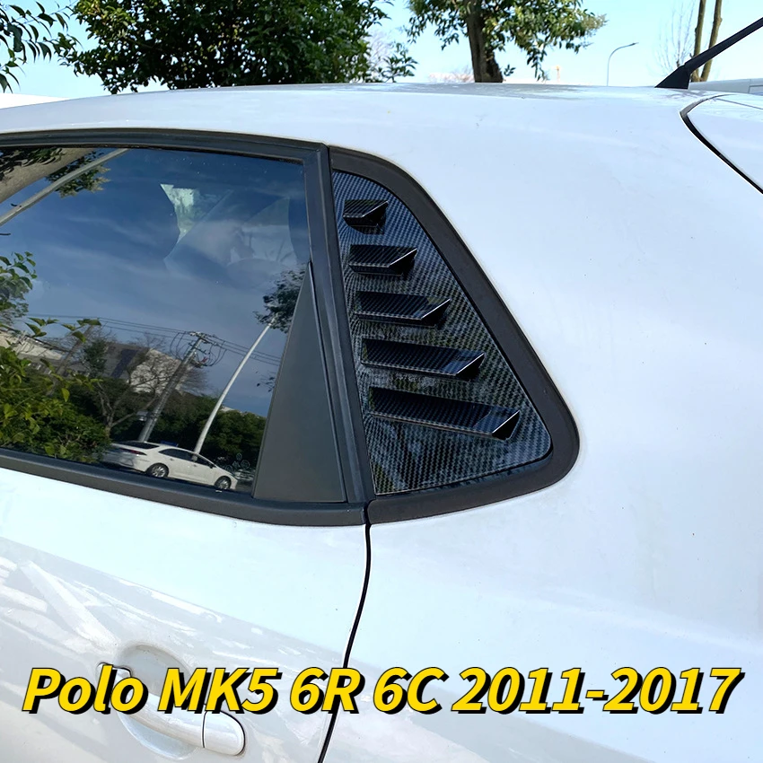 

Для Volkswagen Polo MK5 6R 6C 2011-2017 глянцевая черная боковая решетка вентиляции заднего стекла жалюзи затвор ABS наклейка крышка отделка автостайлинг