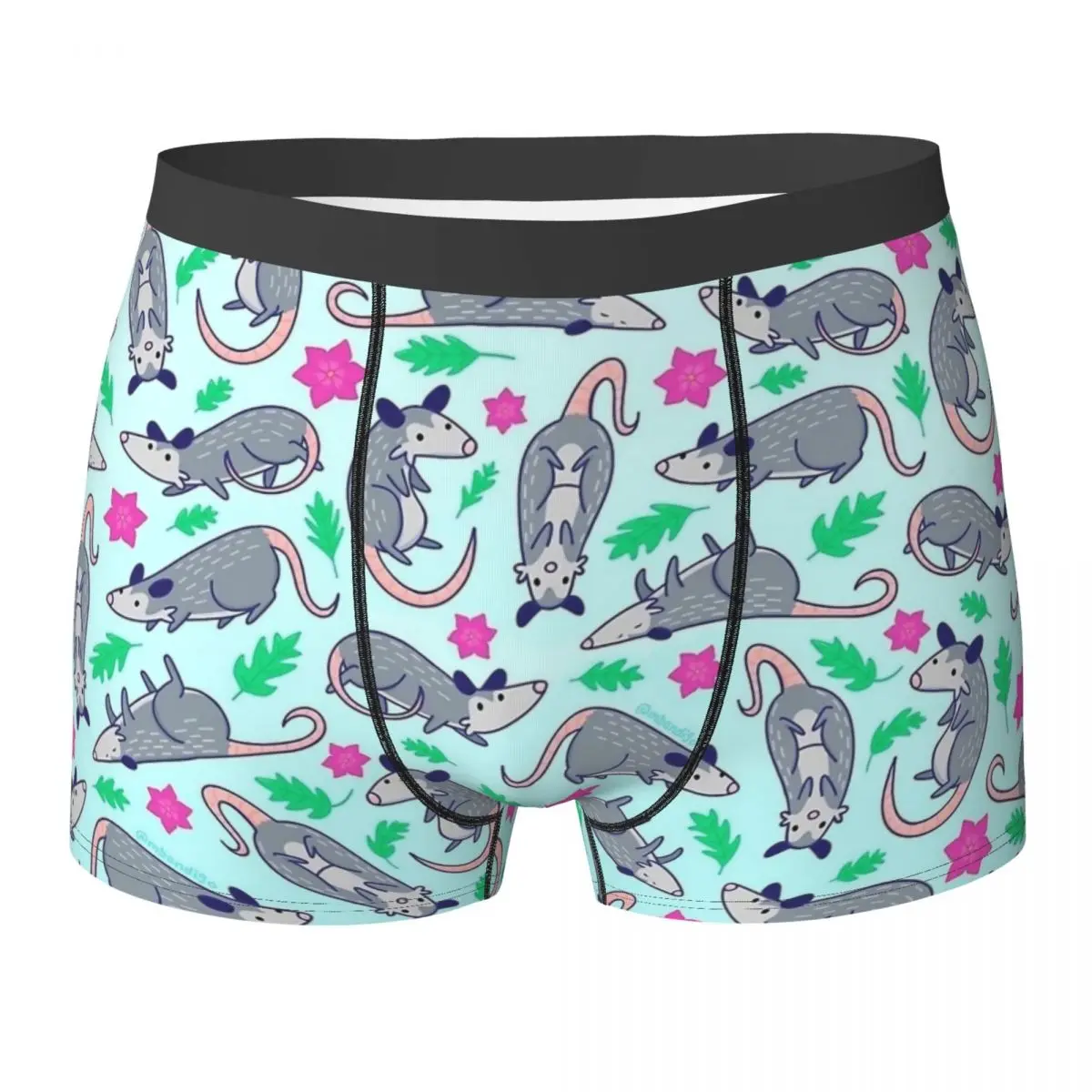 

Opossum Pattern Cute Possum Men Underwear Flowers Boxer Shorts Panties Humor Breathable Underpants for Homme S-XXL
