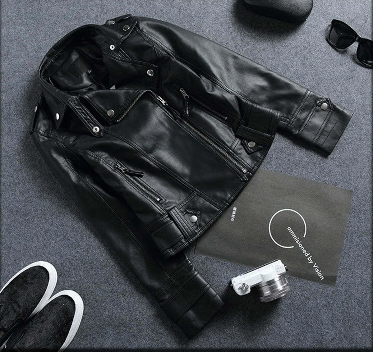 Fashion Leather Jacket Women Turn Down Collar Short Coat Zipper Long Sleeve New In Jackets 2024 Chic Streetwear Motorcycle Tops 5