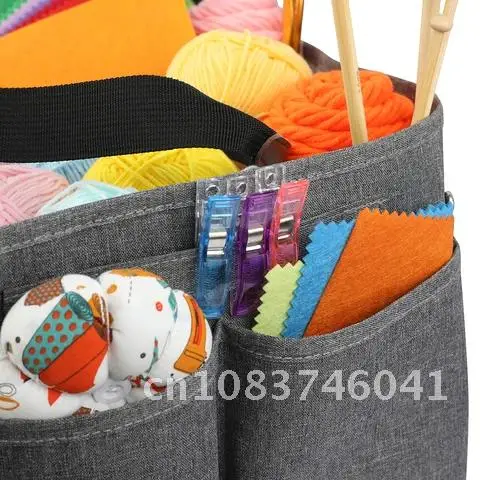 

Waterproof New Gray Color Yarn Storage Bag Crochet Hooks Knitting Bags Rectangular Sewing Accessories Bags Gift Bag For Women